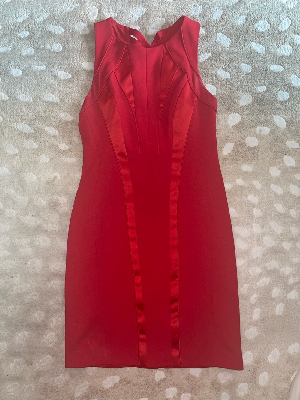 Karen Millen Size 6 Sleeveless Red Sheath Dress - Elegant Bodycon Style
